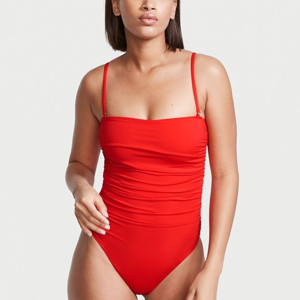Ruched one-piece swimsuit